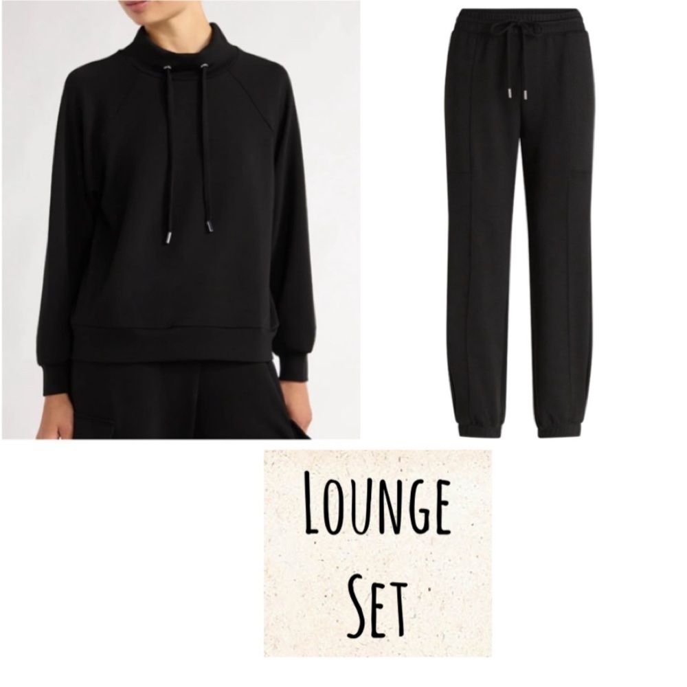 Black loungewear set with barrel pant and top - Picture 3 of 12
